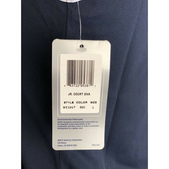 ASICS Juniorsr Navy Blue Court Diva BT1017 Girl Tank Shirt Size L - Picture 4 of 7